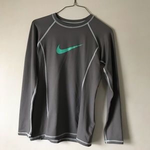 Nike Gray Long Sleeve Rash Guard/Swim Shirt